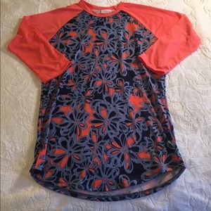 Lularoe randy, blue/orange floral, NWOT, small